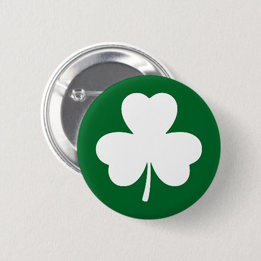 St Patrick's Day Lucky Kleeblatt Clover Button (Vorne & Hinten)