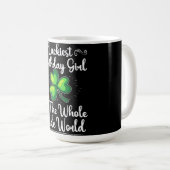St Patricks Day Lucky Kleeblatt Clover Happy Birth Kaffeetasse (VorderseiteRechts)