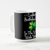 St Patricks Day Lucky Kleeblatt Clover Happy Birth Kaffeetasse (Vorderseite Links)