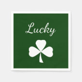 St. Patrick's Day Lucky Kleeblatt Green Serviette (Vorderseite)