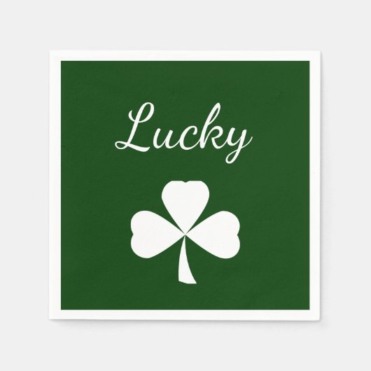 St. Patrick's Day Lucky Kleeblatt Green Serviette (Vorderseite)