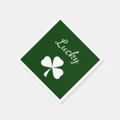 St. Patrick's Day Lucky Kleeblatt Green Serviette (Ecke)