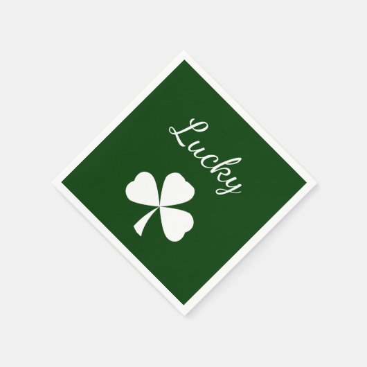 St. Patrick's Day Lucky Kleeblatt Green Serviette (Ecke)