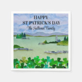 St Patrick's Day Lucky Kleeblatt Individuelle Name Serviette (Vorderseite)