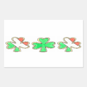 St. Patrick's Day Lucky Kleeblatt Kleber Rechteckiger Aufkleber