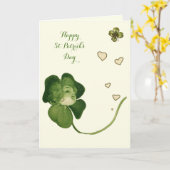 ST PATRICK'S DAY LUCKY KLEEBLATT LADIES with HEART Karte (Gelbe Blume)