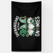 St Patricks Day Lucky Kleeblatt Leopard Gnomes Banner (Vertikal)