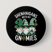 St Patricks Day Lucky Kleeblatt Leopard Gnomes Button (Vorderseite)