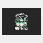 St Patricks Day Lucky Kleeblatt Leopard Gnomes Geschenkpapier Set (Vorderseite)