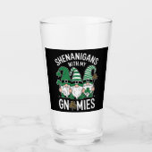 St Patricks Day Lucky Kleeblatt Leopard Gnomes Glas (Vorderseite)