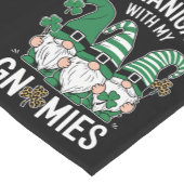 St Patricks Day Lucky Kleeblatt Leopard Gnomes Kurzer Tischläufer (Ecke)
