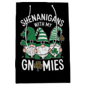 St Patricks Day Lucky Kleeblatt Leopard Gnomes Mittlere Geschenktüte (Vorderseite)