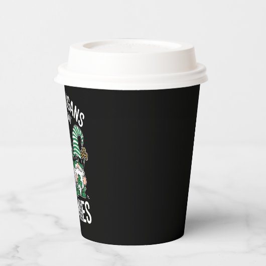 St Patricks Day Lucky Kleeblatt Leopard Gnomes Pappbecher (Links)