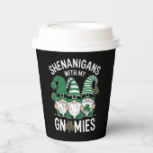 St Patricks Day Lucky Kleeblatt Leopard Gnomes Pappbecher (Vorderseite)