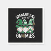 St Patricks Day Lucky Kleeblatt Leopard Gnomes Serviette (Vorderseite)