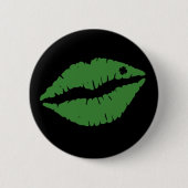 St. Patrick's Day Lucky Kleeblatt Lips Il Button (Vorderseite)