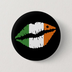 St. Patrick's Day Lucky Kleeblatt Lips Il Button