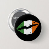St. Patrick's Day Lucky Kleeblatt Lips Il Button (Vorne & Hinten)