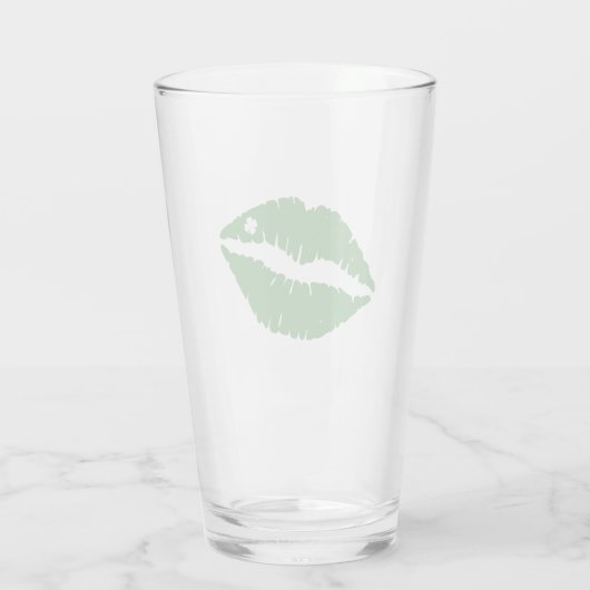 St. Patrick's Day Lucky Kleeblatt Lips Il Glas (Rückseite)