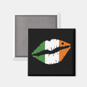 St. Patrick's Day Lucky Kleeblatt Lips Il Magnet (Vorderseite/Rückseite)
