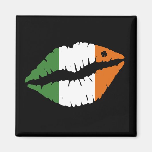 St. Patrick's Day Lucky Kleeblatt Lips Il Magnet (Vorne)