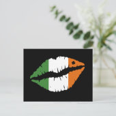 St. Patrick's Day Lucky Kleeblatt Lips Il Postkarte (Stehend Vorderseite)