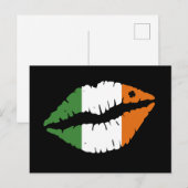 St. Patrick's Day Lucky Kleeblatt Lips Il Postkarte (Vorne/Hinten)