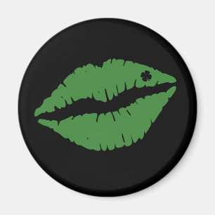 St Patrick's Day Lucky Kleeblatt Lips Irische T -  Magnet