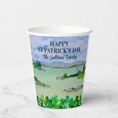 St Patrick's Day Lucky Kleeblatt Personalisiert Pappbecher (Rückseite)