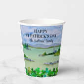 St Patrick's Day Lucky Kleeblatt Personalisiert Pappbecher (Vorderseite)