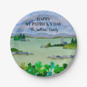 St Patrick's Day Lucky Kleeblatt Personalisiert Pappteller (Vorderseite)