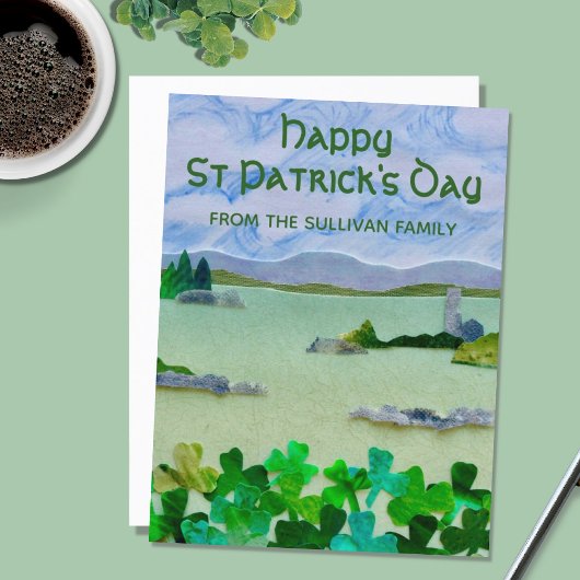 St Patrick's Day Lucky Kleeblatt Personalisiert Postkarte