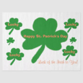 St. Patrick's Day Lucky Kleeblatts Seidenpapier (Vorderseite)