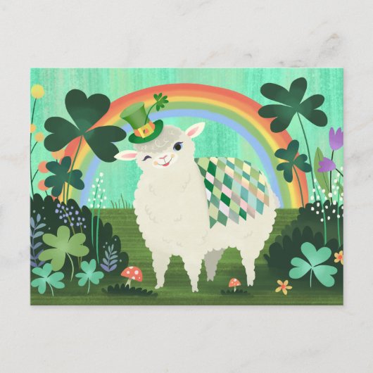 St. Patrick's Day Lucky Lamb Postkarte (Vorderseite)