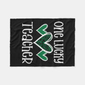 St. Patricks Day Lucky Lehrer Leopard Print Heart Fleecedecke (Vorderseite (Horizontal))