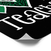 St. Patricks Day Lucky Lehrer Leopard Print Heart Poster (Ecke)