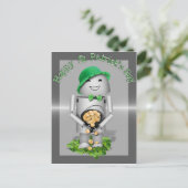 St. Patrick's Day Lucky Lil' Robo-x9 Postkarte (Stehend Vorderseite)