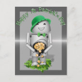 St. Patrick's Day Lucky Lil' Robo-x9 Postkarte (Vorderseite)