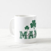 St. Patricks Day Lucky Mama mit grünen Clovers Kaffeetasse (Vorderseite Links)