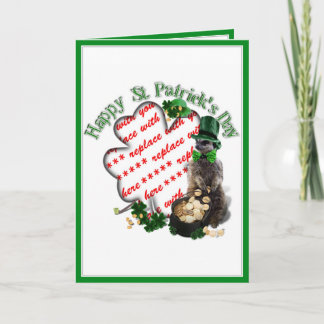 St Patrick's Day Lucky Meerkat Kleeblatt Rahmen Karte