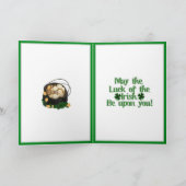 St Patrick's Day Lucky Meerkat Kleeblatt Rahmen Karte (Innenseite)