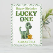 St Patrick's Day Lucky One Dinosaur Card (Stehend Vorderseite)