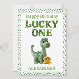 St Patrick's Day Lucky One Dinosaur Card