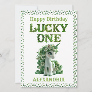 St Patrick's Day Lucky One Einhorn Card