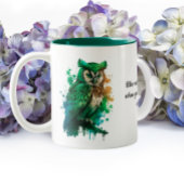 St. Patrick's Day Lucky Owl - Wer braucht Leprecha Zweifarbige Tasse