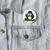 St. Patrick's Day Lucky Pinguin mit Pot Of Gold Button (Beispiel)