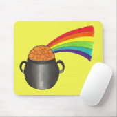 St Patrick's Day Lucky Pot of Gold Rainbow Irish Mousepad (Mit Mouse)