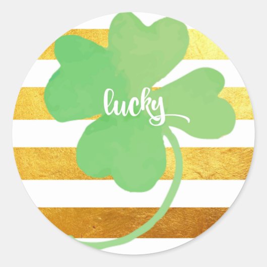 St. Patrick's Day Lucky Runder Aufkleber (Vorderseite)