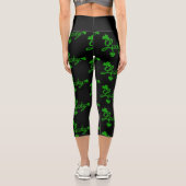 St, Patricks Day Lucky Shamrock Green Clover Leaf Capri Leggings (Rückseite)