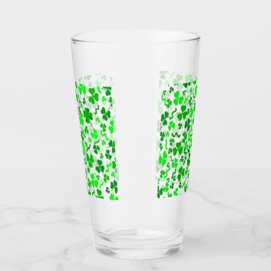 St Patrick's Day Lucky Shamrocks Confetti Pattern Glas (Links)